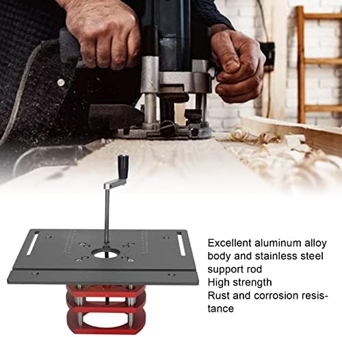 Kreg Router Table Lift Compatible, Aluminum Alloy Manual Router System Kit with Crank Handle for Easy Adjustment, Ideal for Small Trimming Machines Silver