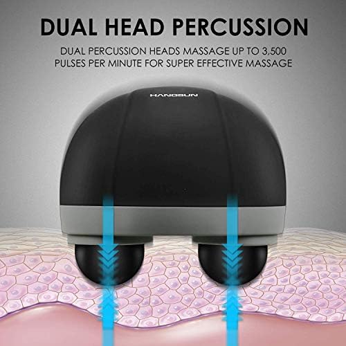 HANGSUN Handheld Neck Back Massager for Pain Relief Deep Tissue, Double Head Full Body Percussion Massage MG400 for Shoulder, Leg, Foot, Muscles