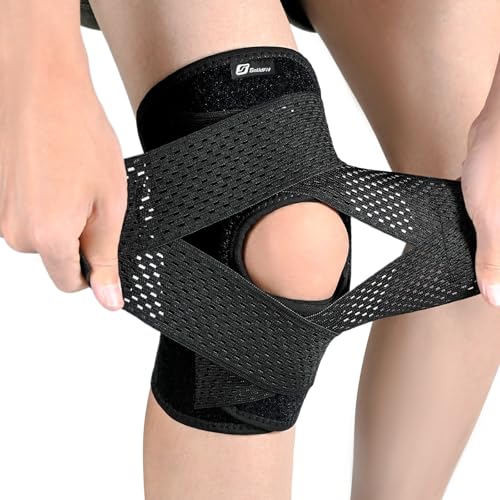 Knee Brace with Side Stabilizers for Meniscus Tear,Adjustable Knee Wrap | for Pain Relief, Breathable Compression Knee Support for Knee Pain, ACL, MCL, Arthritis, Sports, Women&Men (Black, X-Large)