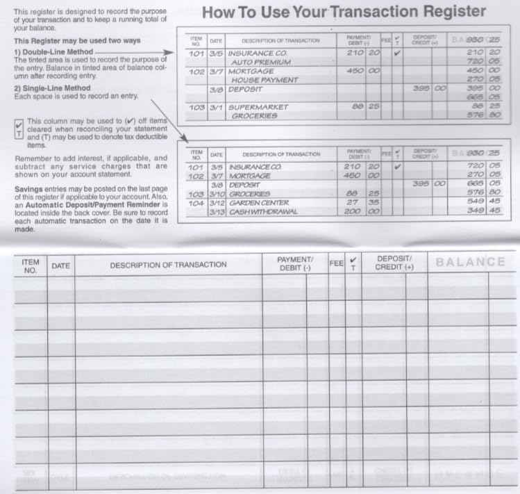 Checkbook Register, Made in The USA, Check Registers for Personal, Blank Ledger Transaction Registers for Personal or Business Bank, Check Register Book (23-24-25 Calendars, 10)