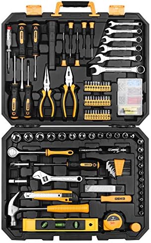 DEKOPRO 208 Piece Tool Set,General Household Hand Tool Kit, Auto Repair Tool Box with Plastic Toolbox Storage Case