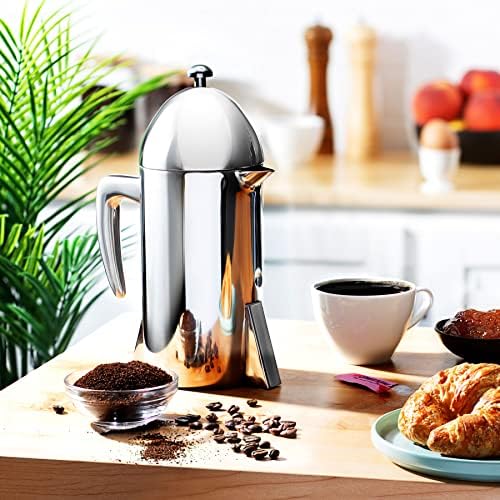 Francois et Mimi Vintage-Style Stainless Steel French Coffee Press, 34-Ounce
