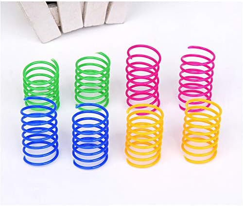 ISMARTEN Cat Spring Toy (60 Pack), Cat Kittens Toys Plastic Coil Spiral Springs for Swatting, Biting, Hunting, and Active Healthy Play (Random Color)