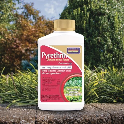 Bonide Pyrethrin Garden Insect Spray Concentrate, 8 oz Ready-to-Mix Fast Acting Insecticide for Outdoor Garden Use | Ready-to-Mix, Fast Acting Insecticide for Outdoor Garden Use