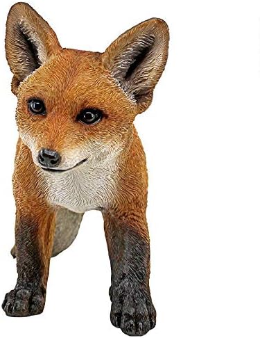 Design Toscano Simon The Woodland Fox Indoor/Outdoor Garden Statue for Patio, Pool or Lawn, 18 Inch Tall, Cast Stone Resin, Red Orange Paint