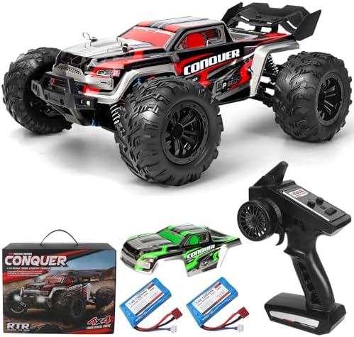 1:16 Scale All-Terrain RC Car for Adults - 40+KM/H High Speed 4WD Off-Road Remote Control Truck with 2 Rechargeable Batteries