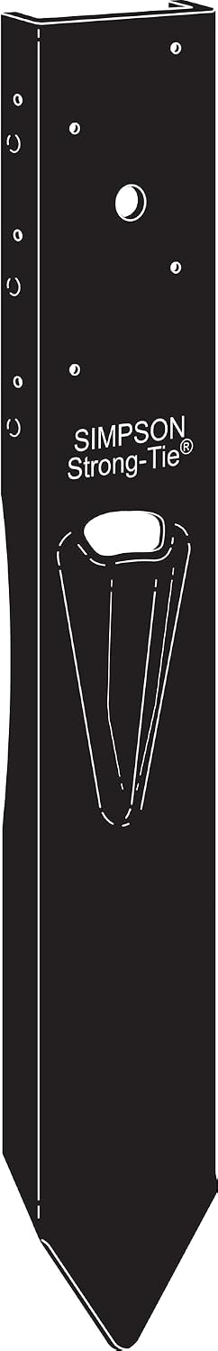Simpson Strong-Tie FPBM44E E-Z Mender Fence Post Repair Bracket - for 4x4 Wood Post, 12-Gauge Steel Build, Black Powder Coating