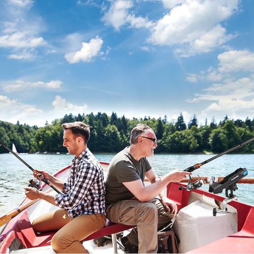 PLUSINNO Rod Holders for Fishing Boat Adjustable Pole Rod Holder | Universal Fit Most Fishing Rod, with Rod Protective Strap, Large Clamp Opening 360°, Horizontal Vertical Compatible