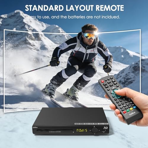 1080P Full HD Blu-ray DVD Player for TV/Projector, HDMI/AV/Coaxial Outputs | Home Theater Blu Ray Player Support Region A/1 Blu-ray Discs, CD DVDs VCD