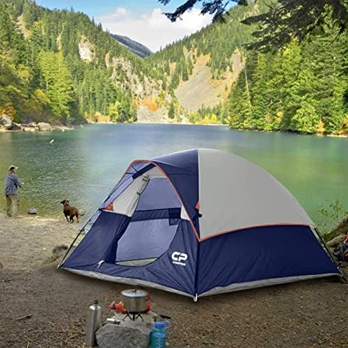 CAMPROS CP 3 Person Tent, Waterproof Dome Tents for Camping with Rainfly