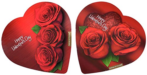 Pack of 2 Assorted Elmer Chocolates (Made in USA) in Heart-Shaped Boxes, 2 oz. Perfect for Valentine's Day Gifts! (3 Roses & 2 Roses)