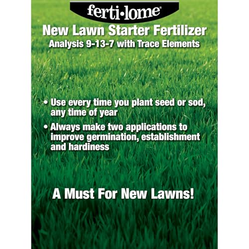 Fertilome (10906) New Lawn Starter Fertilizer 9-13-7, 20 lbs | 9-13-7 seed & sod starter - Develops roots before rapid growth, safe for new lawns - Lawn starters
