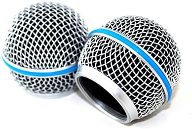 Weymic Replacement Blue Steel Mesh Microphone Grill Head for Shure Sm58 Wireless Microphone and Wired Mics
