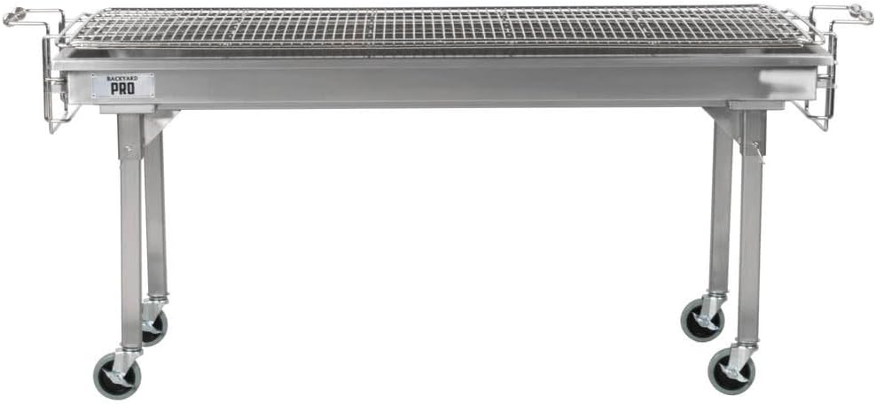 Backyard Pro CHAR60SS 60" Stainless Steel Charcoal Grill with Removable Legs and Cover