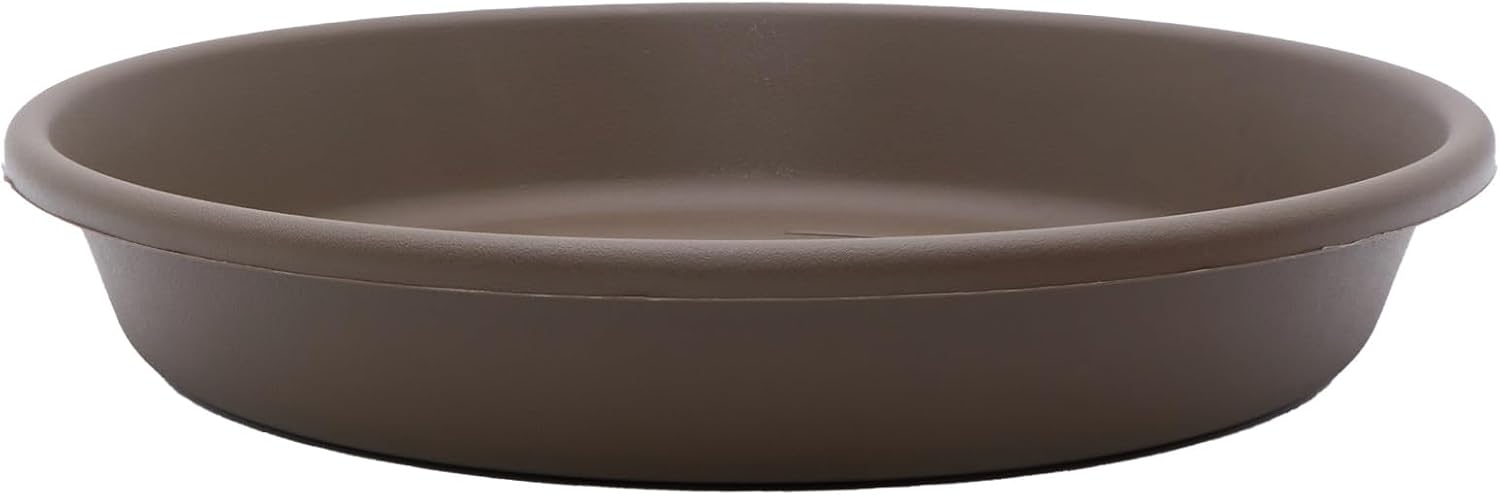 The HC Companies 14 Inch Round Plastic Classic Plant Saucer - Indoor Outdoor Plant Trays for Pots - 14"x14"x2.5" Sandstone