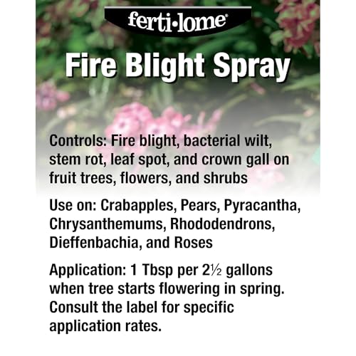Fertilome (10363) Fire Blight Spray Bacterial Disease Control, 2oz | Copper-based bactericide/fungicide - Controls fire blight, leaf spot