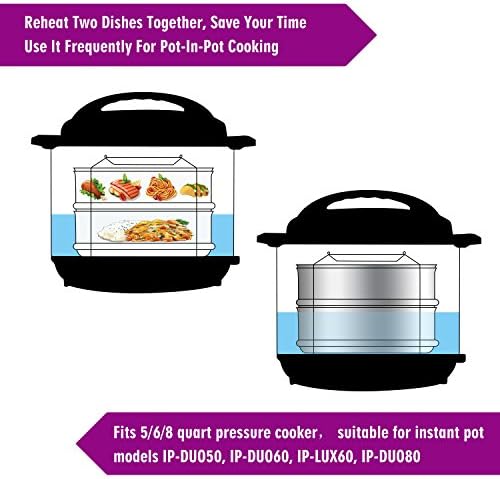 Aozita Stackable Steamer Insert Pans with Sling for Instant Pot Accessories 6/8 qt - Pot in Pot, Baking, Casseroles, Lasagna Pans
