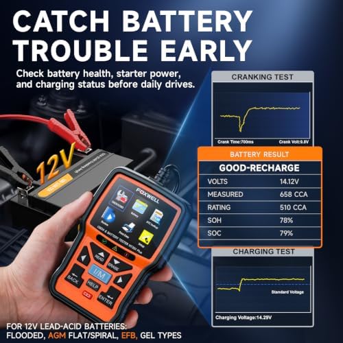 FOXWELL NT301 Plus 2-in-1 OBD2 Scanner & 12V Car Battery Tester