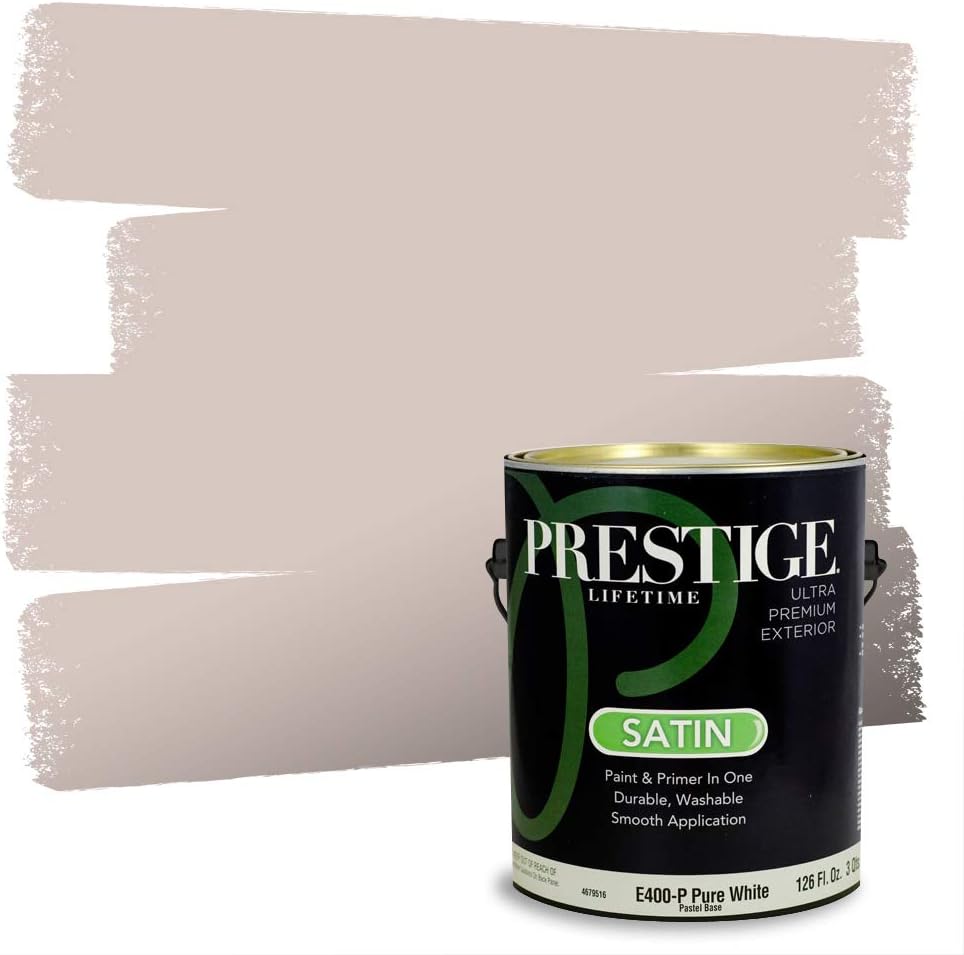 PRESTIGE Paints Exterior Paint and Primer In One, 1-Gallon, Semi-Gloss, Comparable Match of Sherwin Williams* French Roast*