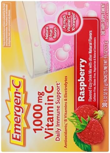 Alacer Raspberry Emergen C Box 30 Pack, 0.32 OZ