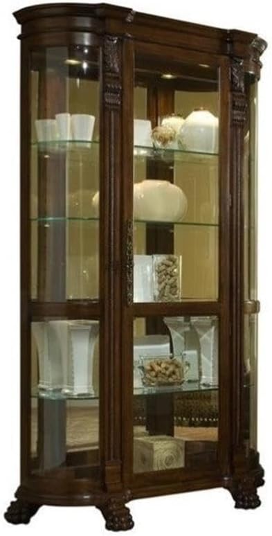 Pulaski Curved End Curio, 53 by 17 by 82-Inch, Brown