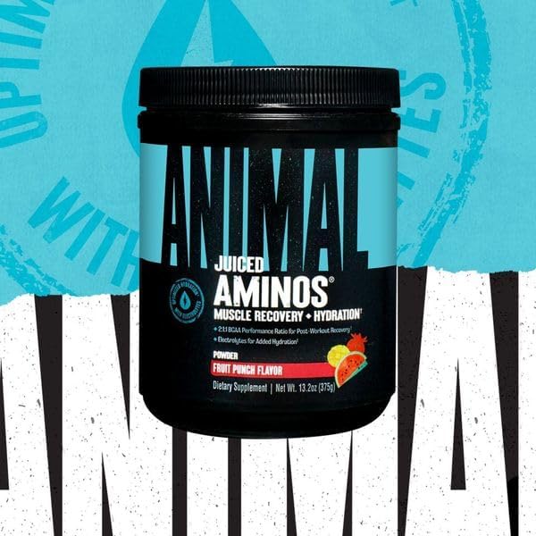 Animal Juiced Amino Acids - BCAA Powder EAA Matrix Plus Hydration with Electrolytes and Sea Salt Anytime Recovery and Improved Performance, Grape Flavor, 30 Servings