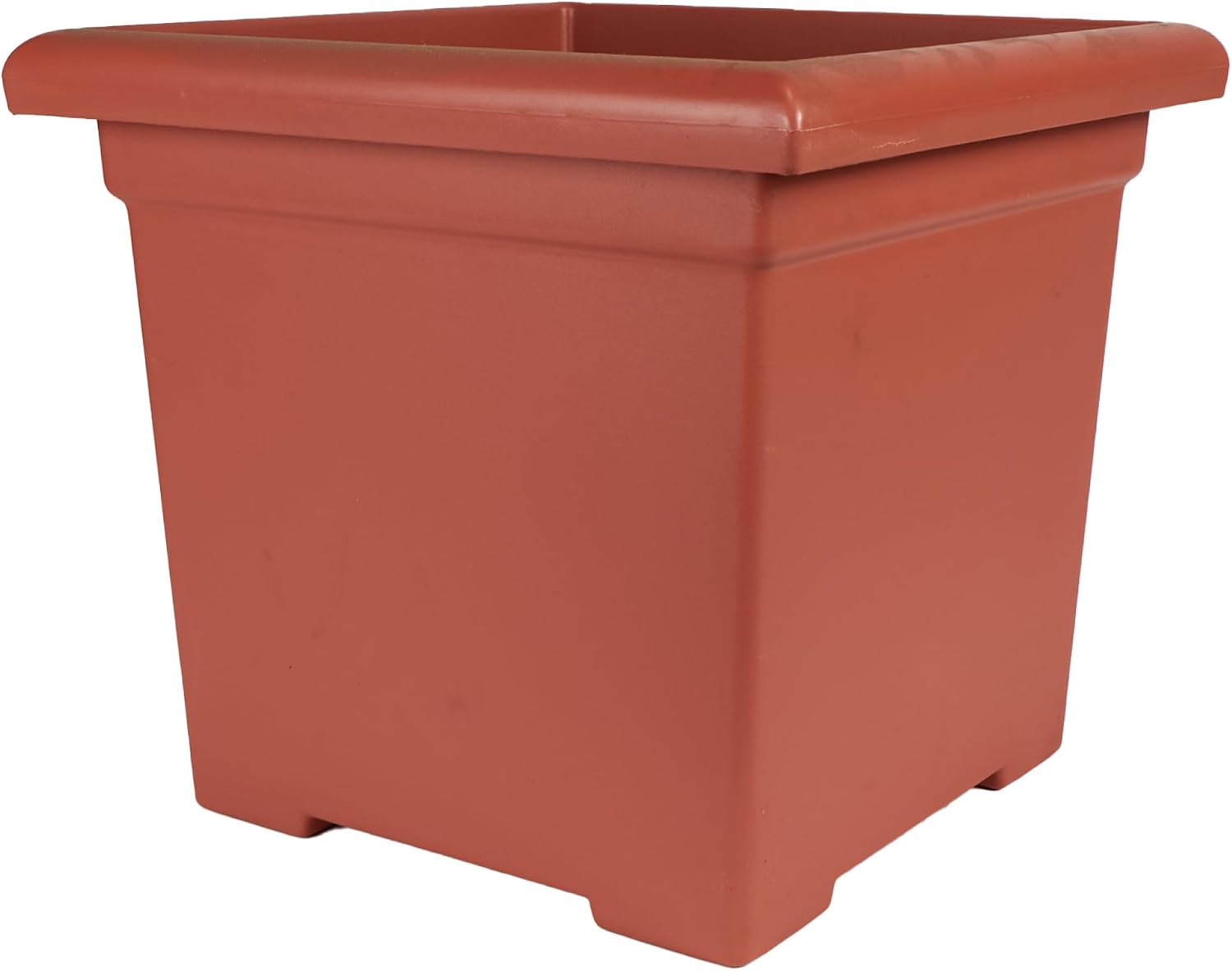 The HC Companies Accent Square Plant Pot w/Drainage - Classic Planters for Outdoor Plants & Indoor Plants - Lightweight & UV-Resistant Square Planter Box (15.5”, Sandstone, Pack of 1)