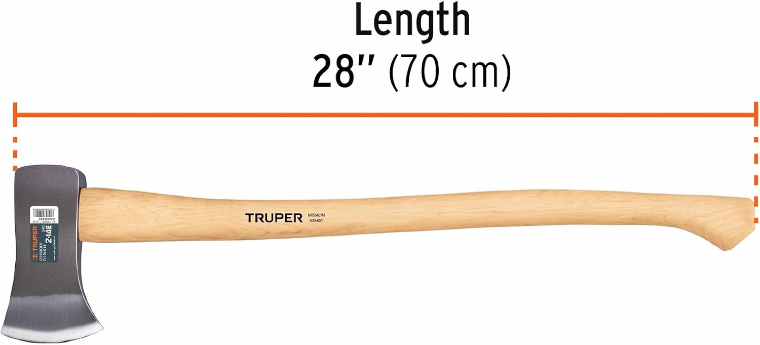 Truper Boy's Axe, 2.25 lb Forged Steel Head, 28-Inch American Hickory Wood Handle