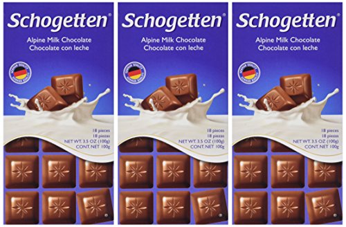 Schogetten Alpine Milk Chocolate German Chocolate Bars (Pack of 3)