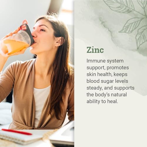 Organic Liquid Zinc Sulfate - Pure Zinc Supplements for Skin Health, Immune System Function and Normal Cell Growth in Adult Men & Women - Non-GMO