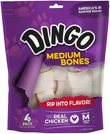 Dingo 156095 Rawhide Bones For Small Dogs, Chicken,White, 6-Count, 8 Ounces
