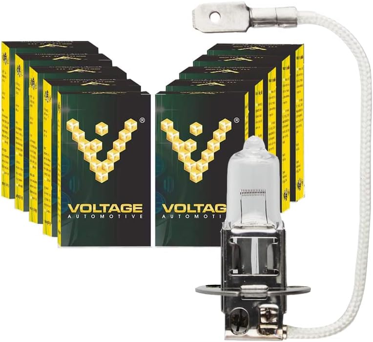 Voltage Automotive H11 Halogen Bulb (10 Pack) - Standard Replacement For High Beam Low Beam Driving Fog Light
