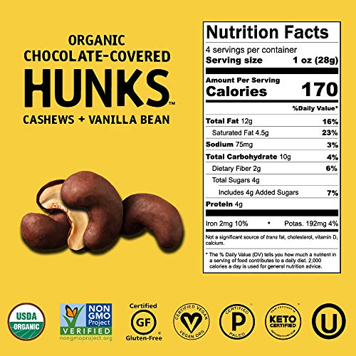 Hu Chocolate Hunks, Chocolate Covered Almonds with Sea Salt, 6 Pack