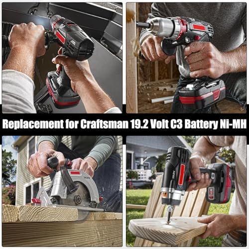 2Pack 19.2V 4.5Ah C3 Replacement for Craftsman 19.2 Volt NiMh Battery | Compatible with Battery DieHard 130279005 130279003 130279017 315.113753