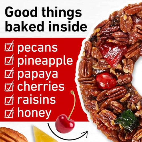 Collin Street Bakery DeLuxe® Fruitcake in Collectible Gift Tin - 101 Regular Size 7” Cake with Pecans, Cherries, Pineapple, Papaya, Raisins