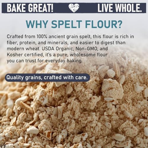 Great River Milling Organic Spelt Flour, Ancient Grain, 25 lb