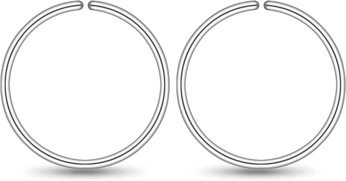 Small Gold or Sterling Silver Huggie Hoop Earrings for Women Cartilage Nose Helix Tragus