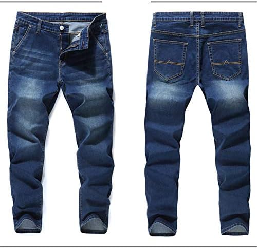 Andongnywell Men's Loose Stretch Denim Pants Elastic Waist Loose Fit Jeans Stretchy Casual Solid Trousers