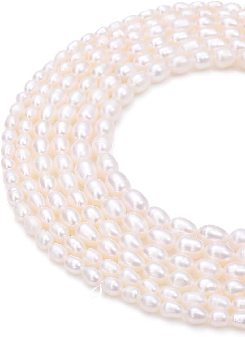 BEADIA Natural Pearl Beads Side Hole 7-8mm Purple Freshwater Cultured Loose Gemstone Beads for DIY Jewelry Making 13.8''/Strand