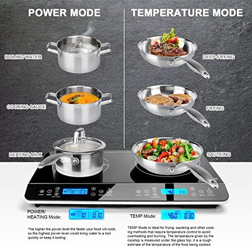Duxtop LCD Portable Double Induction Cooktop 1800W Countertop Burner 9620LS