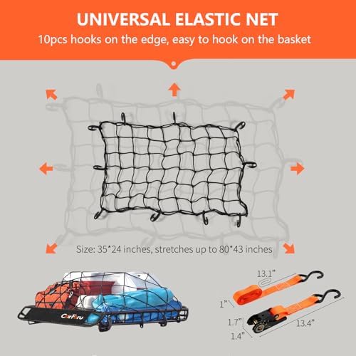Universal Roof Rack Basket, 51"x36"x5", 250LB Heavy Duty for Truck | Premium heavy duty universal roof cargo basket, 250LB capacity