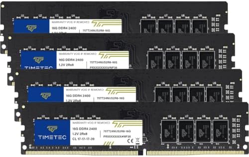 Timetec 16GB DDR4 2400MHz (PC4-2400T) PC4-19200 UDIMM Desktop RAM – 288-Pin 1.2V CL17 Non-ECC Unbuffered DIMM Memory Module Upgrade