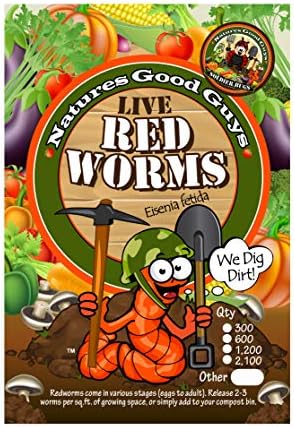 Live Redworms Composting Red Worms - 1,200 Red Wigglers
