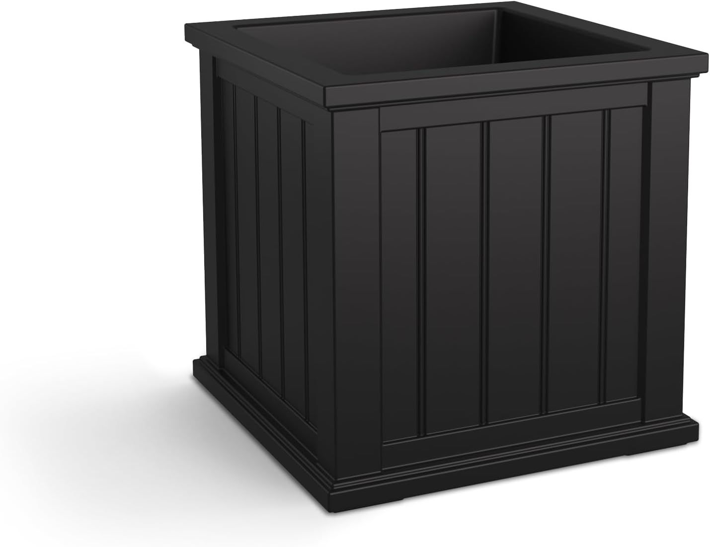 Mayne Cape Cod 14in Self-Watering Square Planter, Black | Self-watering, All season, Fade resistant, Double-wall design, 15-year warranty
