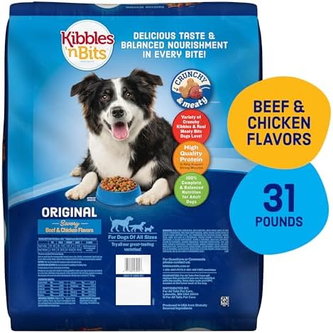 Kibbles 'n Bits Original Dry Dog Food, Beef & Chicken Flavors, 3.5 lb. Bag | Complete & Balanced Nutrition Formulated For Adult Dogs With Essential Vitamins & Minerals, Crunchy Kibble Pieces