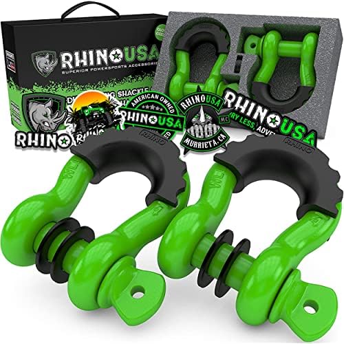 Rhino USA D Ring Shackles (2-Pack) - 41,850lb Break Strength