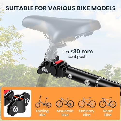 Aosom Bike Cargo Trailer Heavy-Duty with Universal Hitch 16" Wheels Black | Bicycle Trailer, Bike Wagon Cart, Foldable Compact Storage