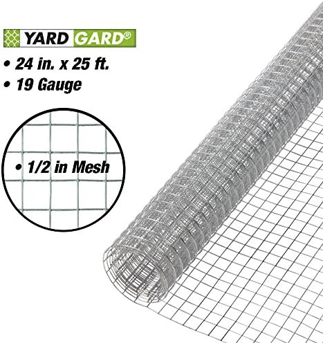 YARDGARD – 1/2 Inch Mesh Welded Wire Fence Hardware Cloth – 24 in. x 25 ft. 19‑Gauge Galvanized Steel – for Chicken Coops | Garden Protection | Bird and Rabbit Enclosures