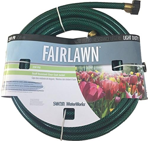 Swan Products Fairlawn Light Duty Water Saver Chore Garden Hose 25 ft x 1/2", Green