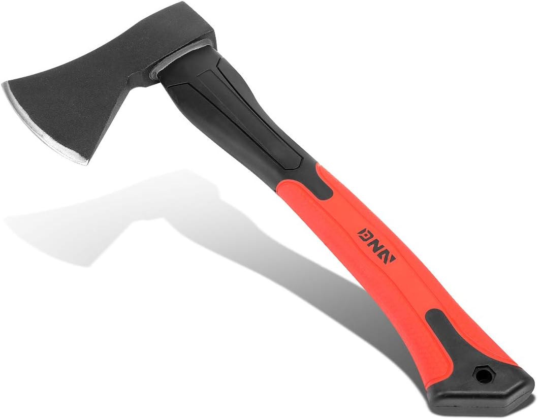 DNA Motoring 15.3" Axe, Ideal Wood/Tree Chopping, Heat Treated Alloy Steel and Fiberglass Handle, 1 Axe